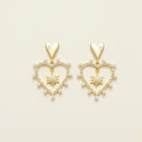 Pearl Heart Heat Earrings