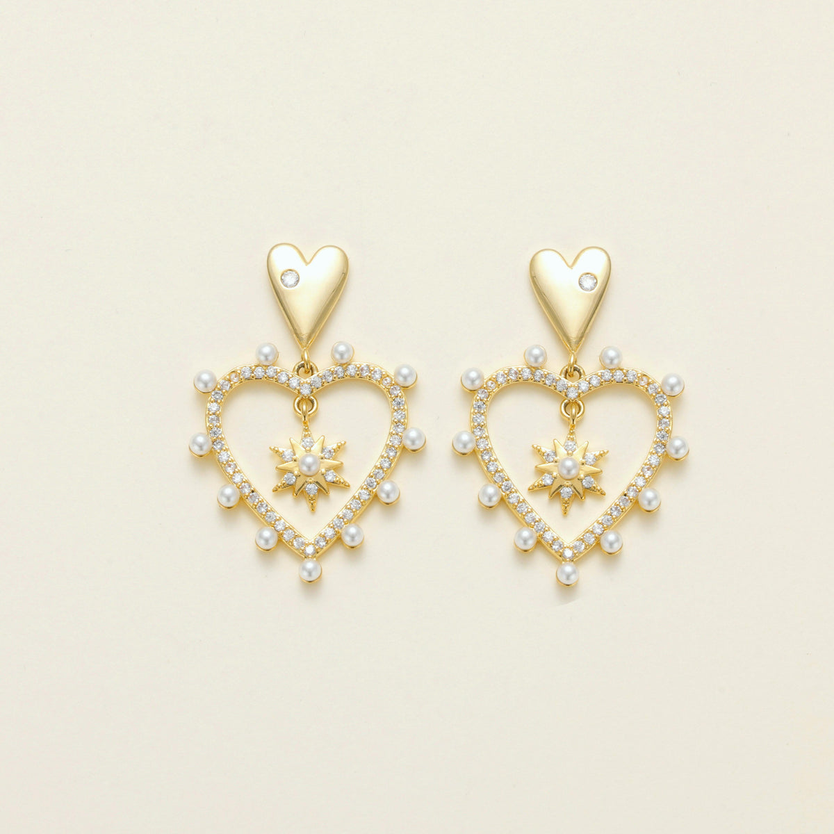 Pearl Heart Heat Earrings