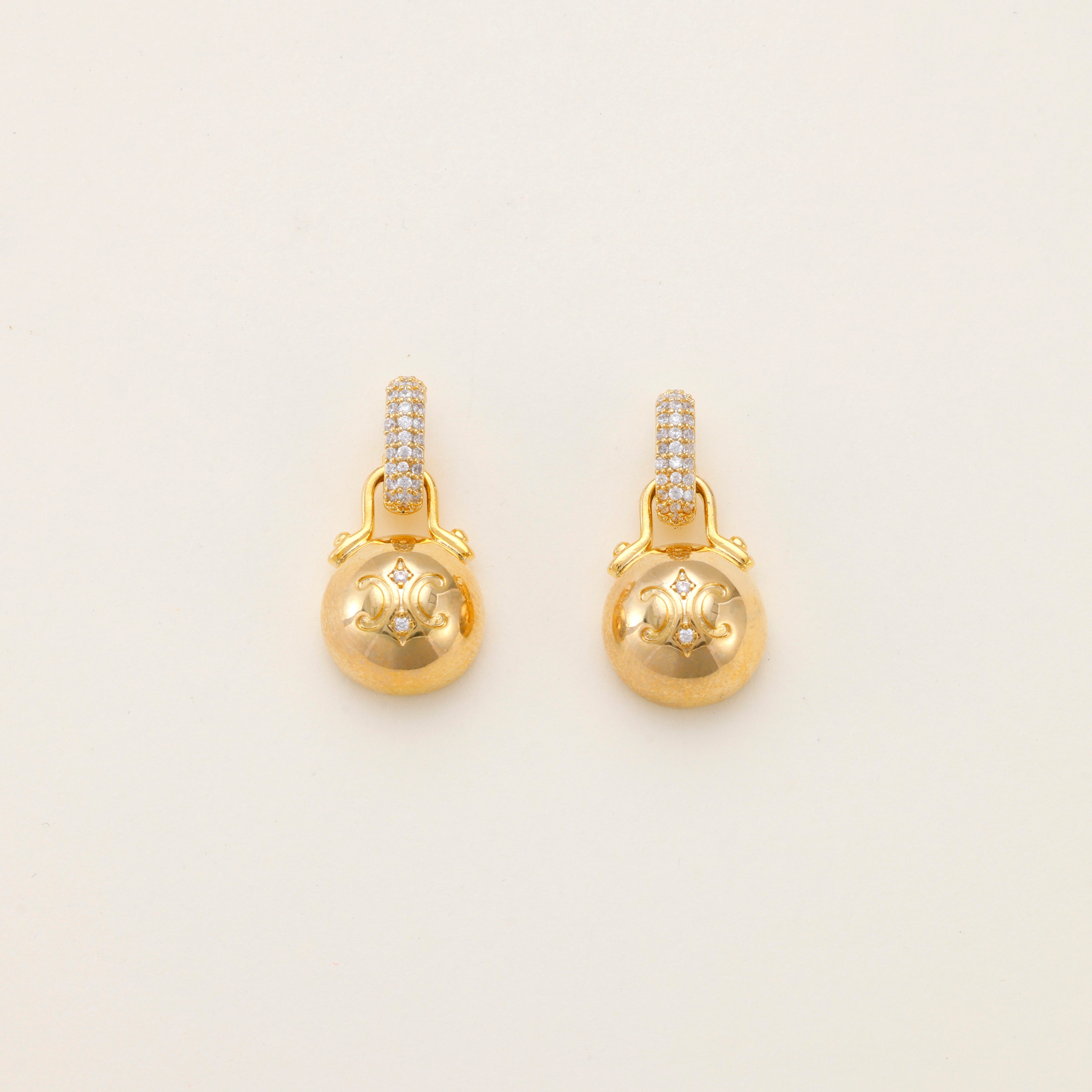 Gilded Locket Drop Earrings
