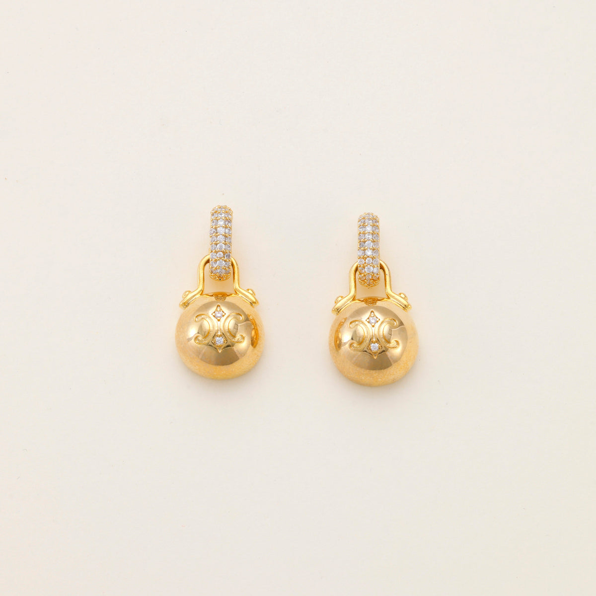 Gilded Locket Drop Earrings