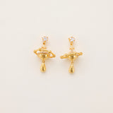 Stellar Saturn Drop Earrings