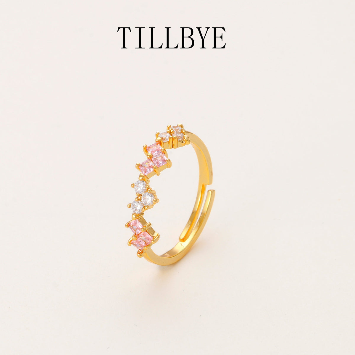 Blush Heart Zircon Pavé Open Ring