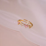 Blush Heart Zircon Pavé Open Ring