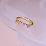 Blush Heart Zircon Pavé Open Ring