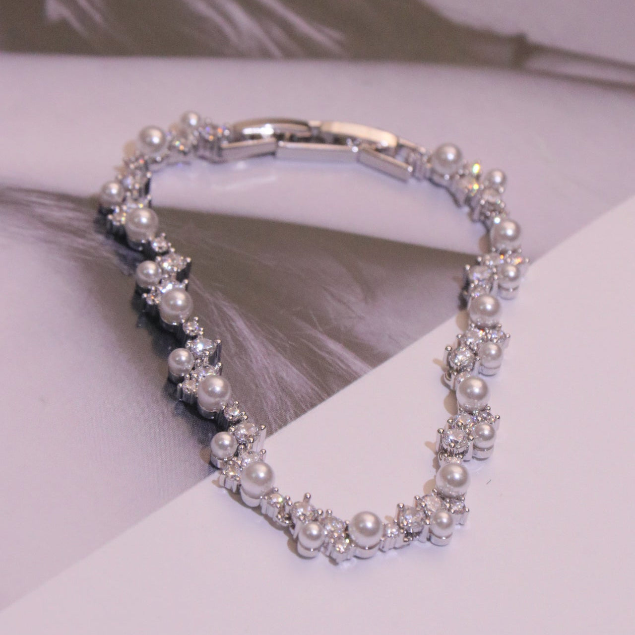 Pearl & Crystal Cluster Tennis