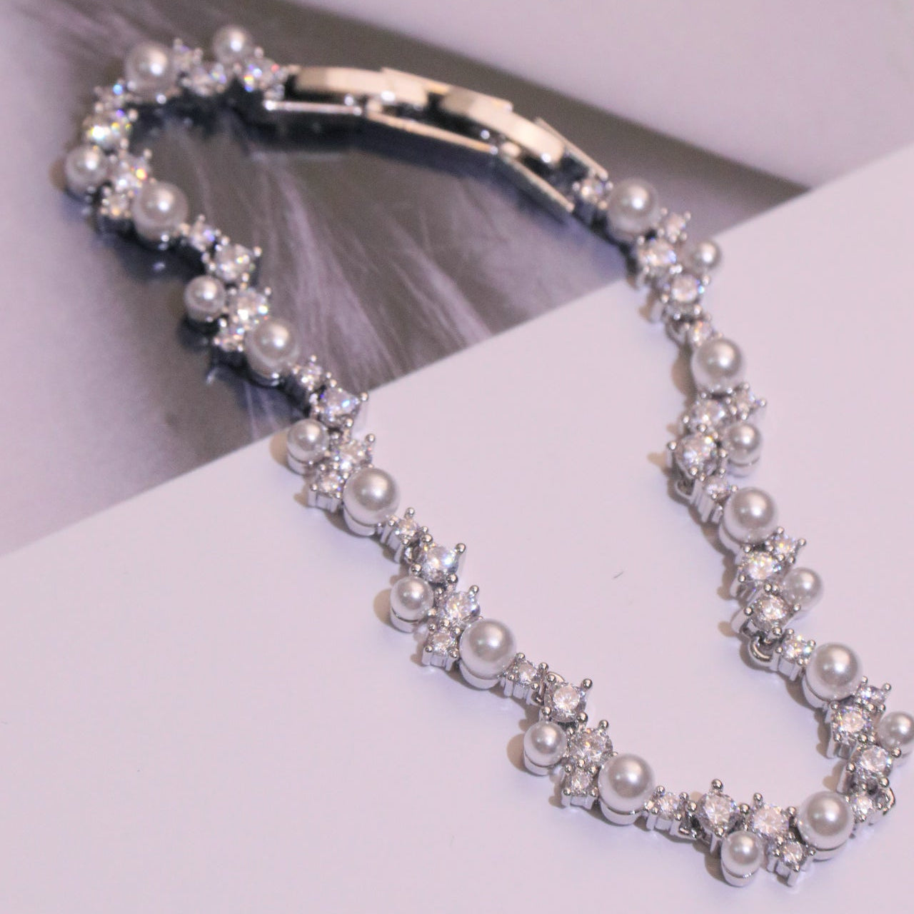 Pearl & Crystal Cluster Tennis