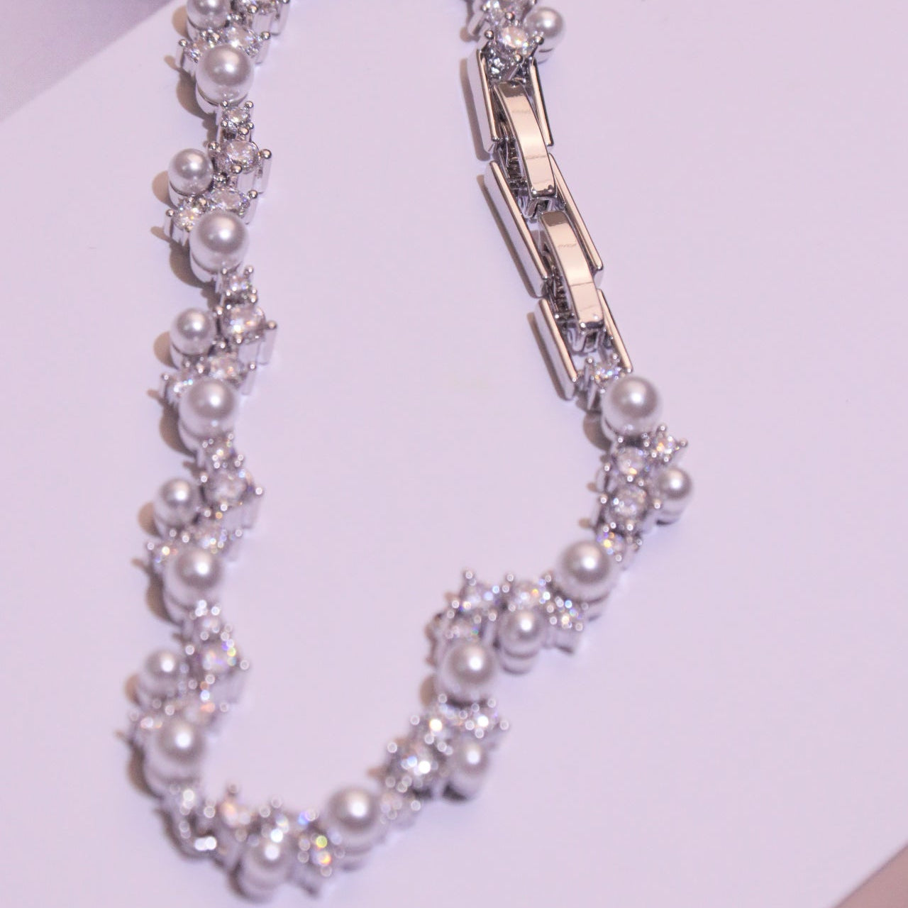 Pearl & Crystal Cluster Tennis