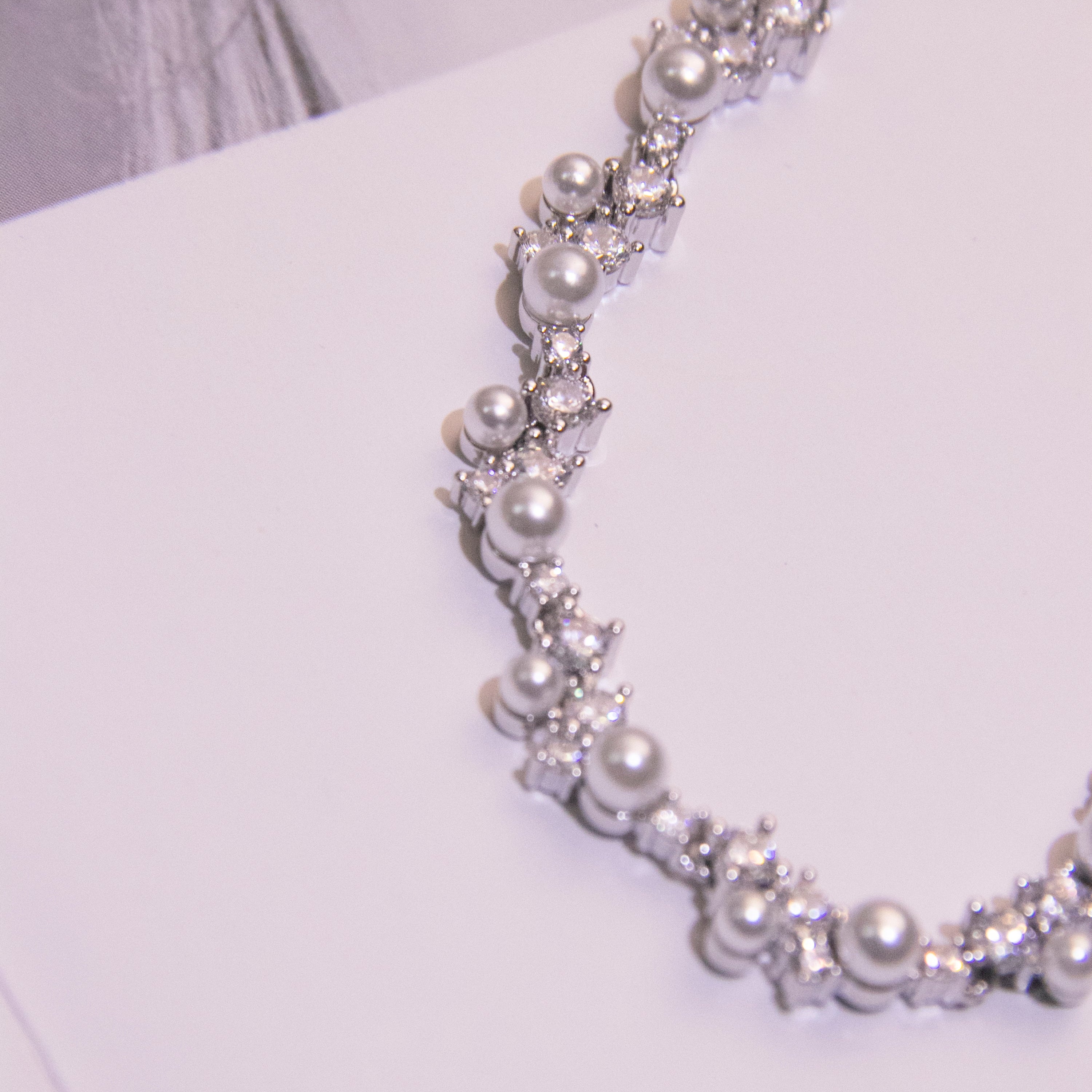 Pearl & Crystal Cluster Tennis